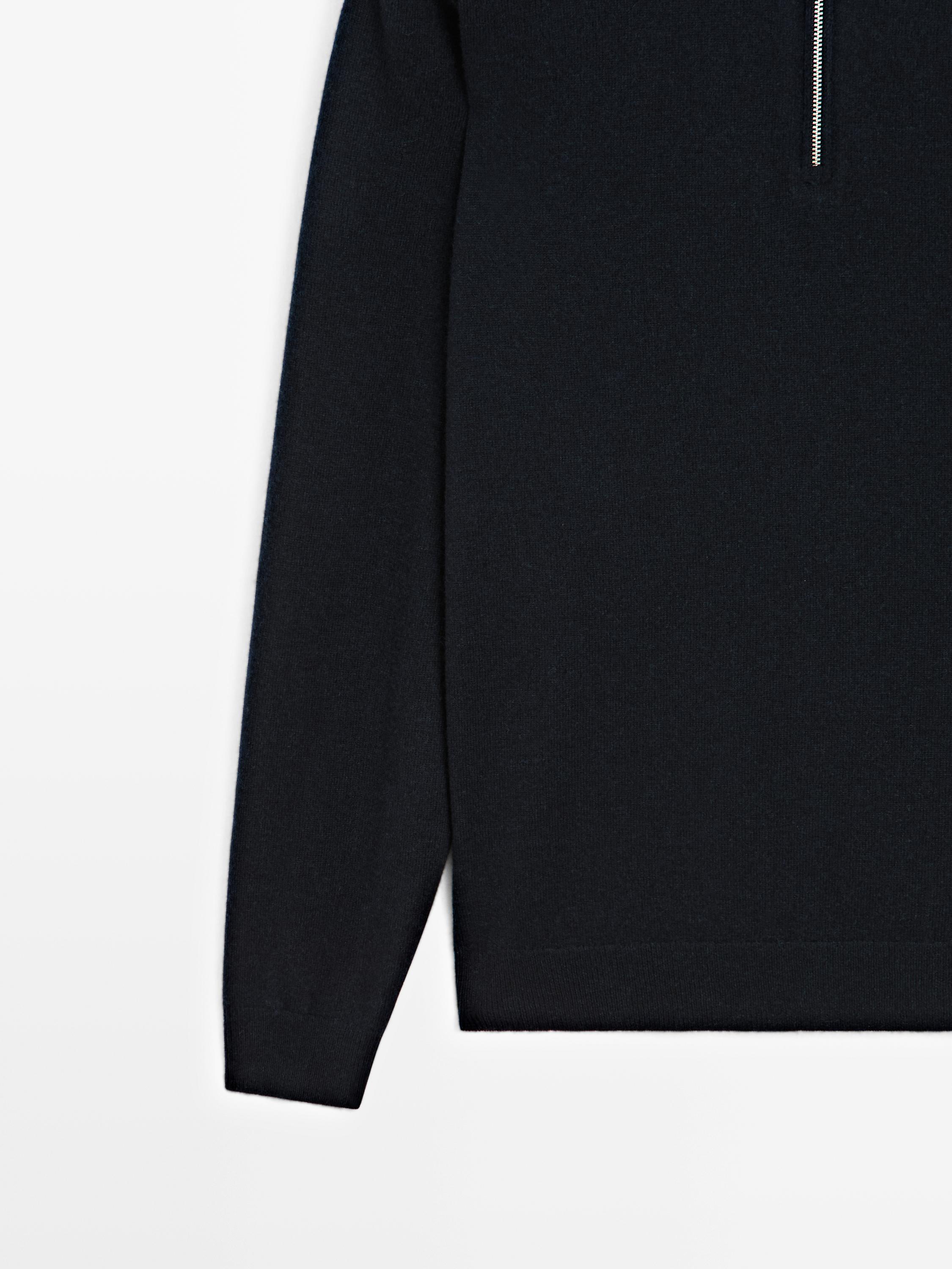 Pull en maille à col camionneur zipp